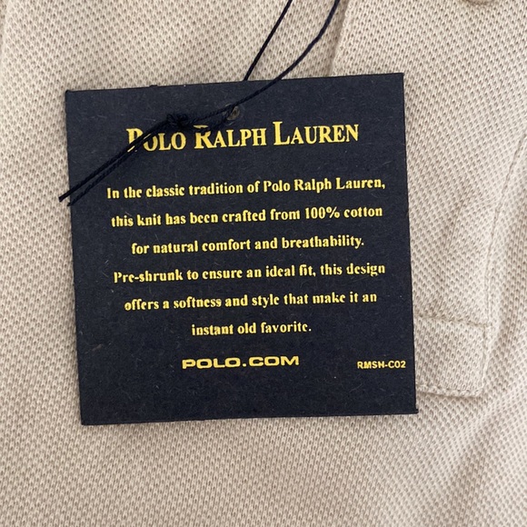 NEW Tan Ralph Lauren POLO Shirt Men's Short Sleeve Sz. M - Picture 5 of 7